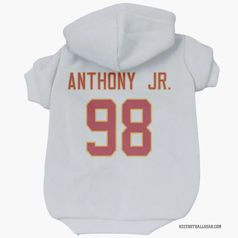 Vincent Anthony Jr.  White Kansas City Chiefs  Cat & Dog Pet Hoodie