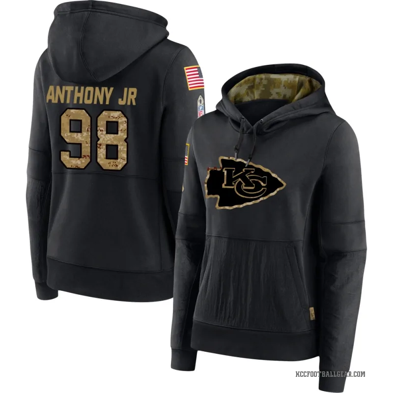 Vincent Anthony Jr. Women's Black Kansas City Chiefs 2020 Salute to Service Sideline Performance Pullover Hoodie