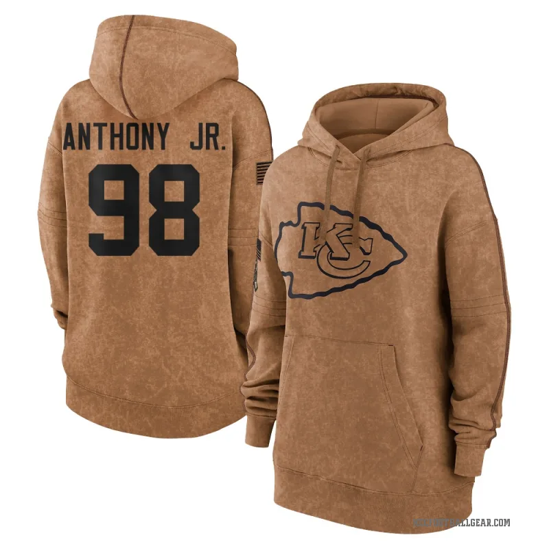 Vincent Anthony Jr. Women's Brown Kansas City Chiefs 2023 Salute To Service Pullover Hoodie