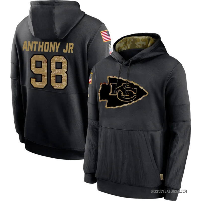 Vincent Anthony Jr. Youth Black Kansas City Chiefs 2020 Salute to Service Sideline Performance Pullover Hoodie