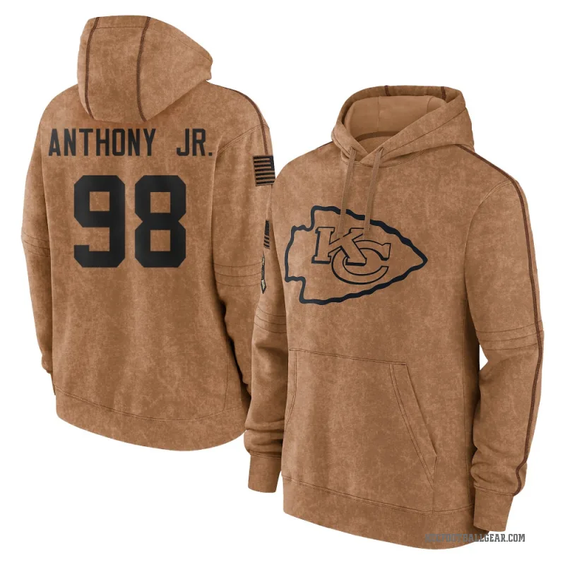 Vincent Anthony Jr. Youth Brown Kansas City Chiefs 2023 Salute To Service Club Pullover Hoodie
