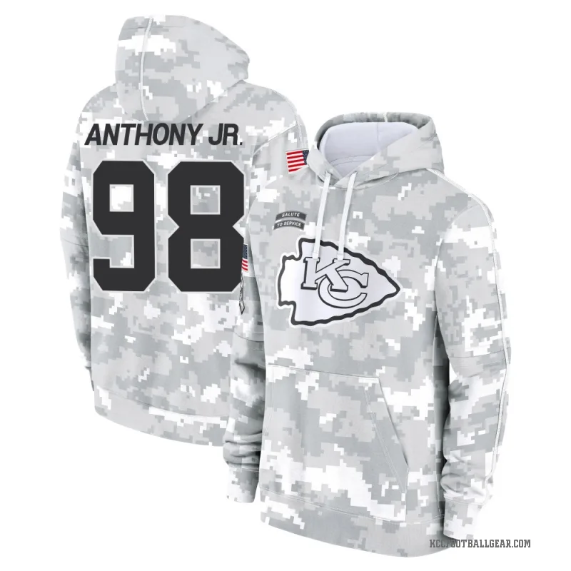 Vincent Anthony Jr. Youth Camo Kansas City Chiefs Arctic 2024 Salute to Service Club Fleece Pullover Hoodie