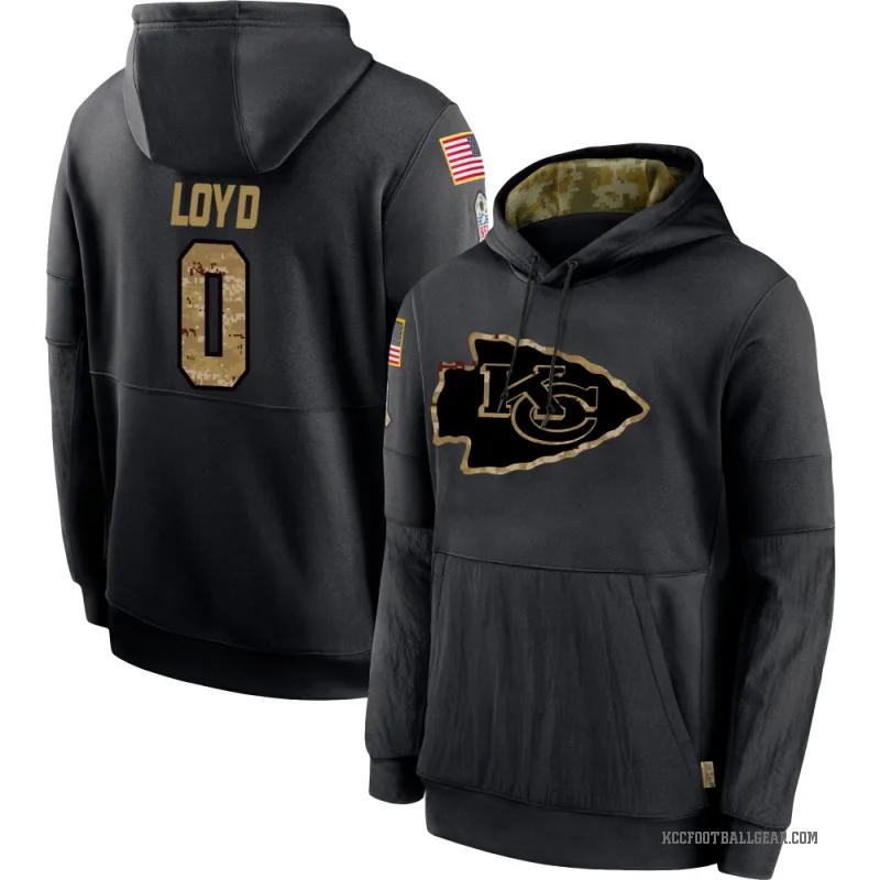 Xavier Loyd Youth Black Kansas City Chiefs 2020 Salute to Service Sideline Performance Pullover Hoodie