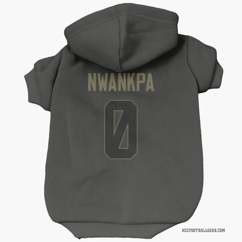 Xavier Nwankpa  Black Kansas City Chiefs  Service Cat & Dog Pet Hoodie
