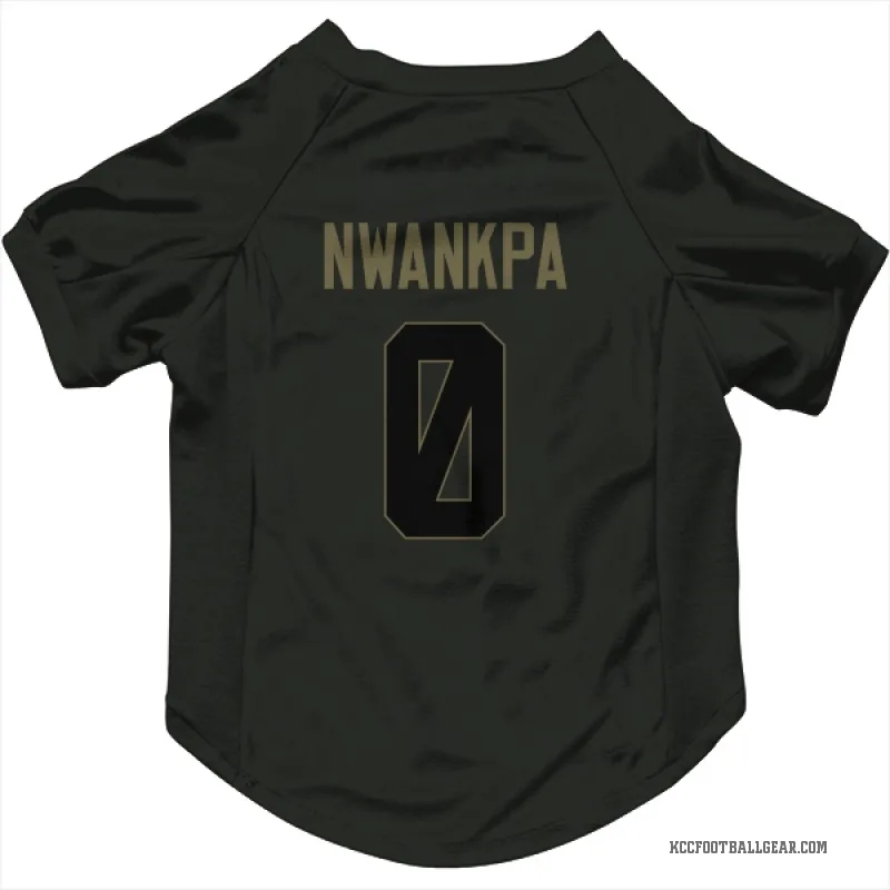 Xavier Nwankpa  Black Kansas City Chiefs  Service Cat & Dog Pet Jersey