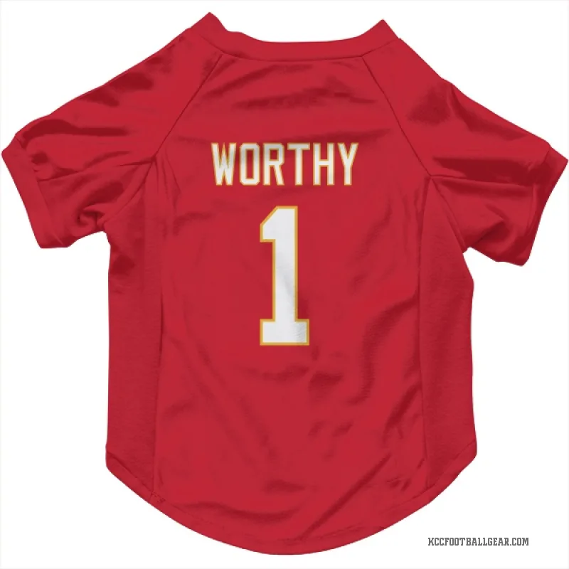 Xavier Worthy  Red Kansas City Chiefs  Cat & Dog Pet Jersey