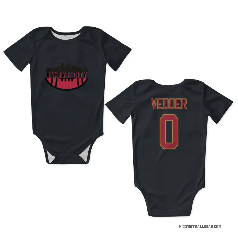 Zelmar Vedder  Black Kansas City Chiefs  Newborn & Infant Bodysuit